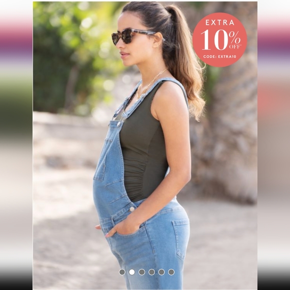 ✨ Host Pick - Cotton Maternity Short Overalls - Picture 2 of 9